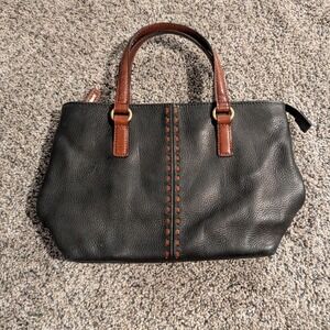 Fossil black‎ and brown leather purse